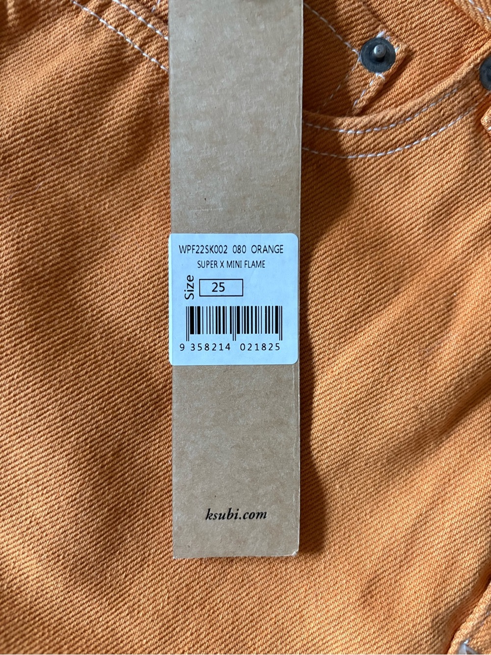 Ksubi Orange Mini Denim Skirt - Picture 3 of 4
